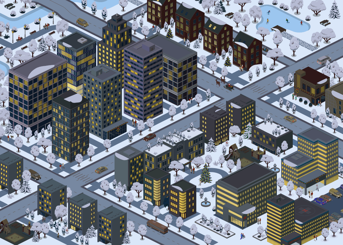 Winter Night City