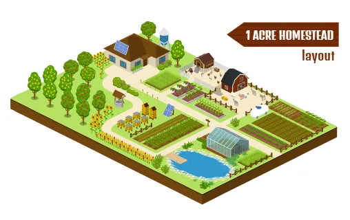 1 Acre Homestead Layout