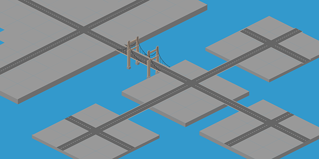 Islands with Roads and Bridge