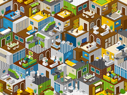 Rooms Illustration Background