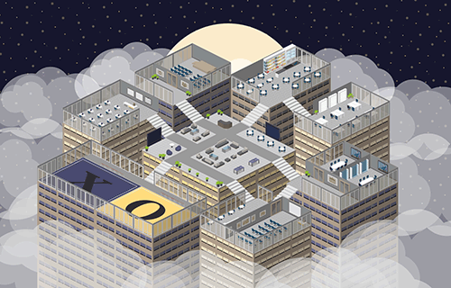 Skyscraper Office Night